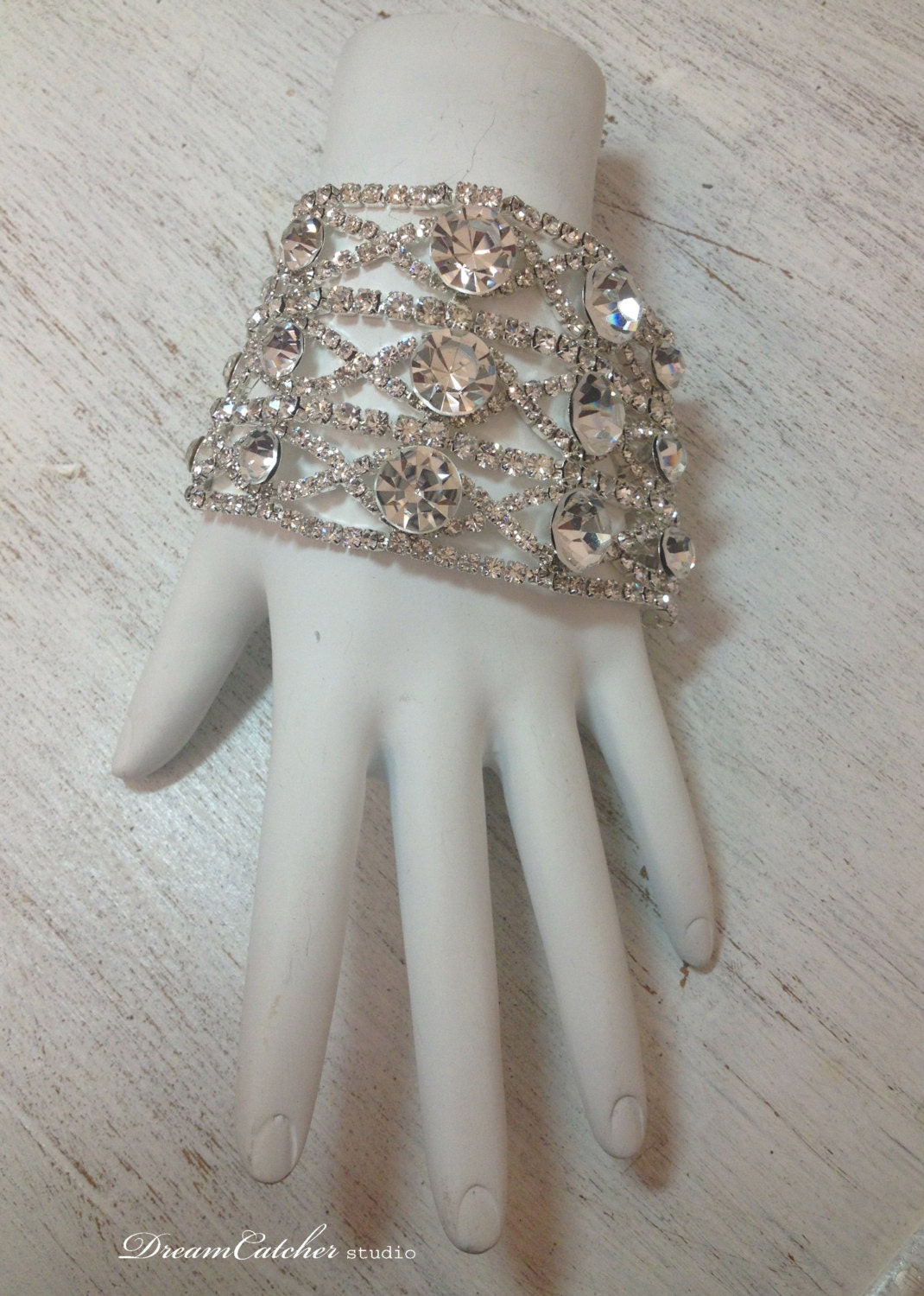Delilah Vintage Crystal , High fashion/ Deco wedding bracelet