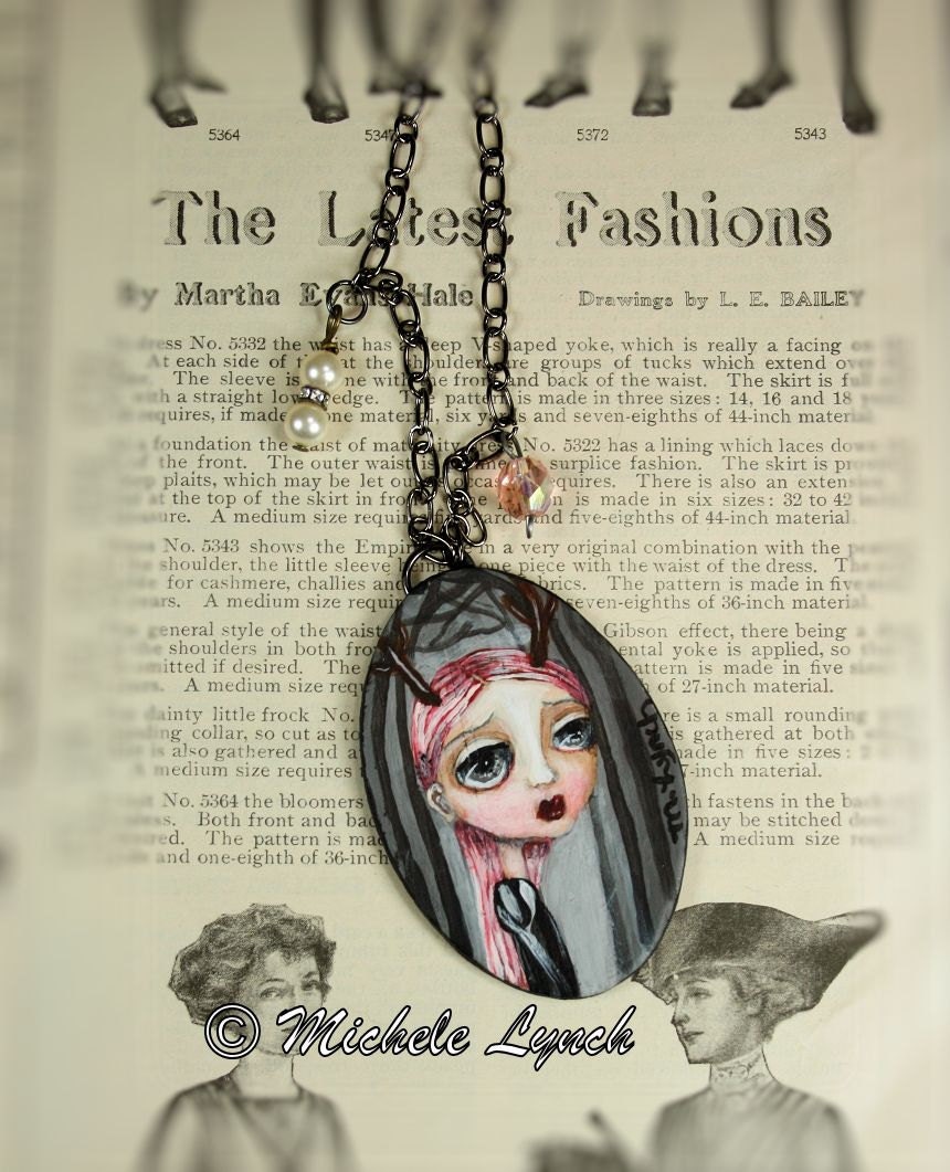 Original Fairy Tale Steampunk Soul Cameo Pop Surrealism Necklace