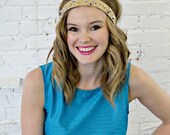 Leather Studded Headband with elastic band