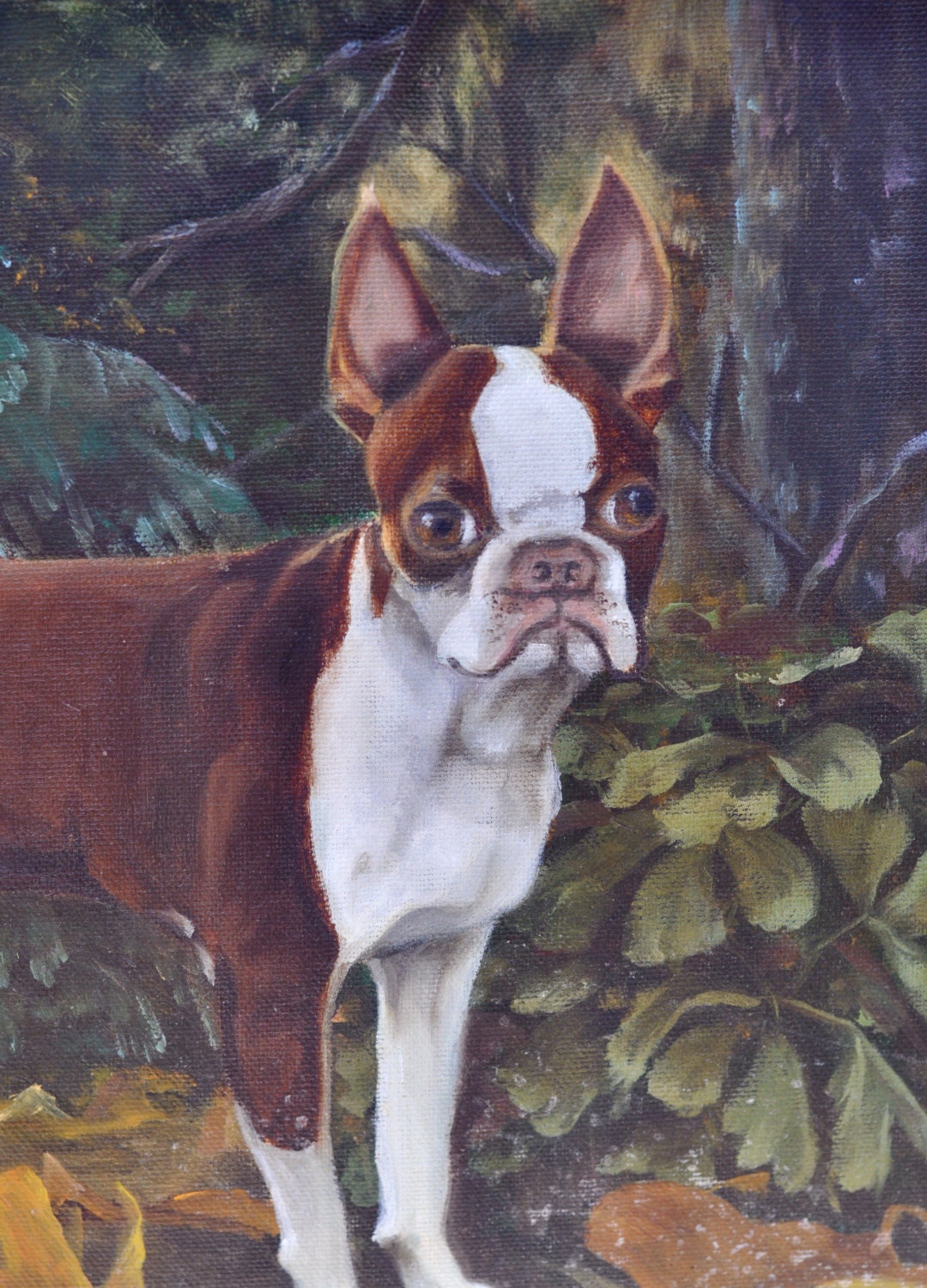 vintage boston terrier painting