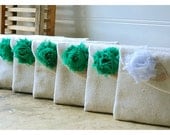 Set of 5 Five Bridesmaid Clutch Purse, raw cotton Linen, Bridesmaids Gift, Wedding tagt team
