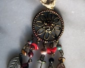 Natural Hemp with Ceramic Beads and Metal Wheel Pendant