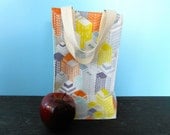 Reusable Lunch Bag  - Lunch Sack - Skyscrapers - Eco Friendly