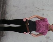 Pink Vest / cotton linen and silk cropped tank / vest in a dusky pink