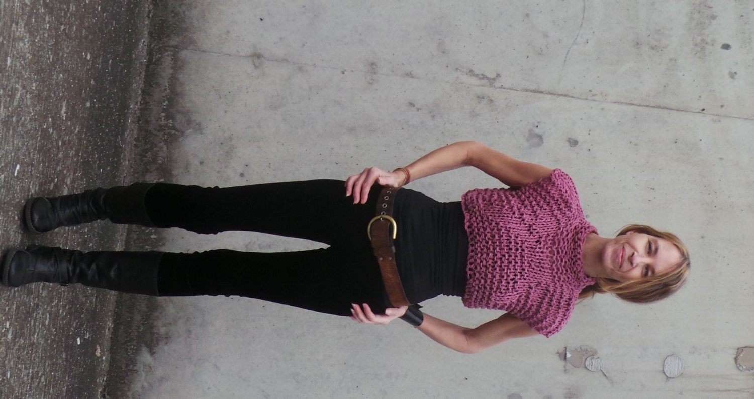 Pink Vest / cotton linen and silk cropped tank / vest in a dusky pink