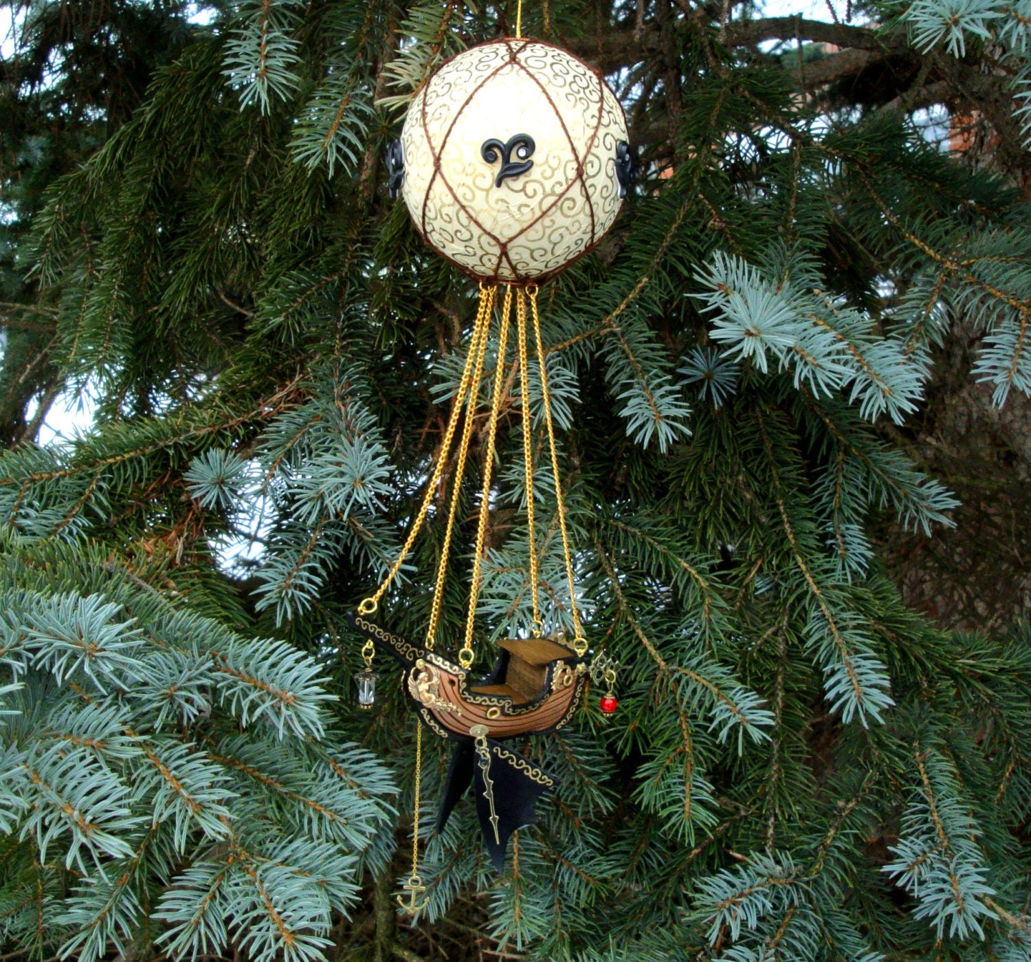 Airship Three... miniature mixed media airship hanging sculpture