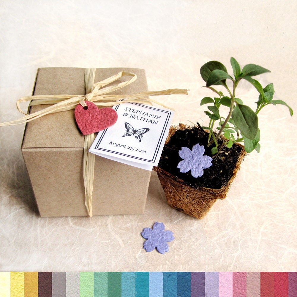 100 Wedding Favor Plantable Pots and Paper - Flower Seed Kit