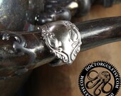 Sterling Silver Plated Spoon Ring - Recycled Antique Silverware Jewelry Creations by Doctorgus - Great Eco Earth Friendly Gift