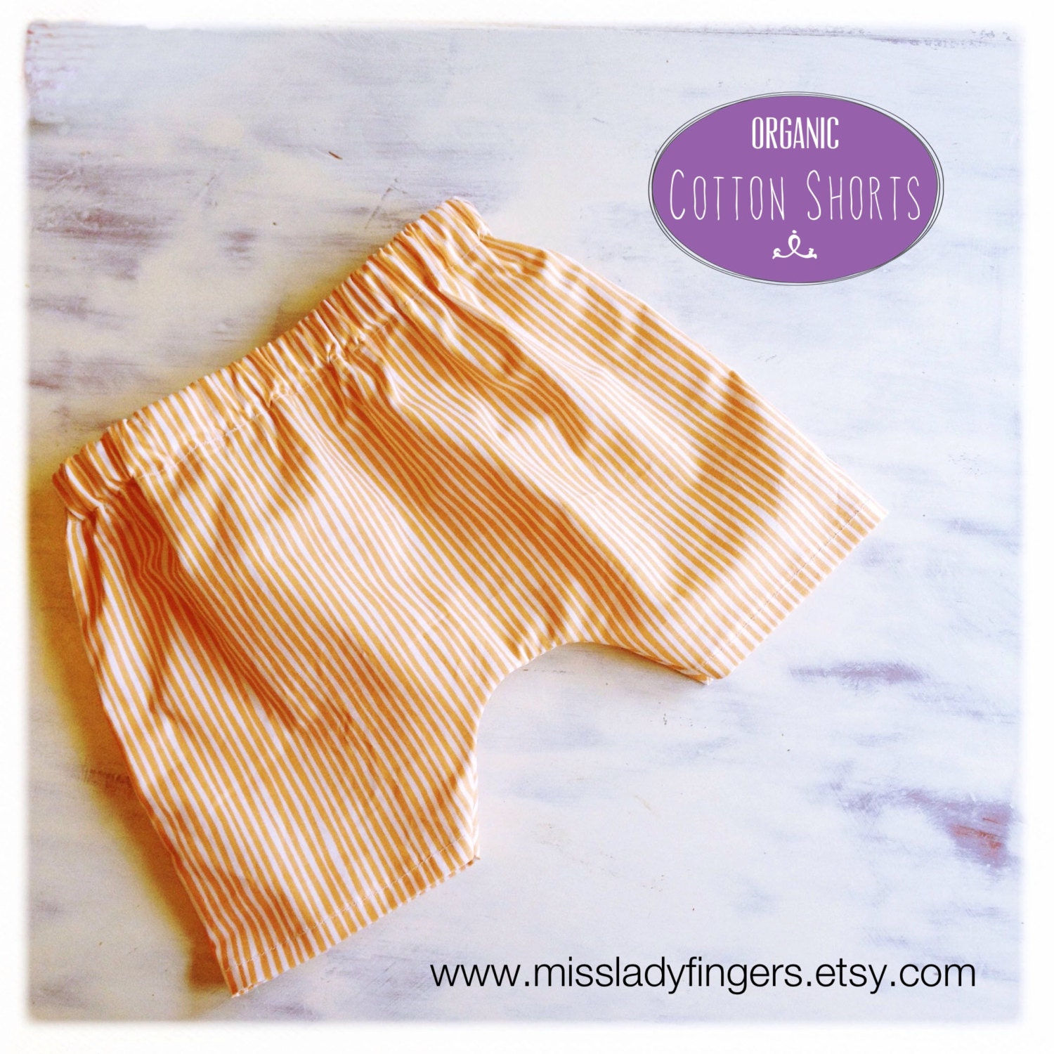 Organic Kids Cotton Pajamas, Shorts- Peachy Orange
