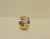 Sterling Spinner Ring - Gold Fiddle Ring