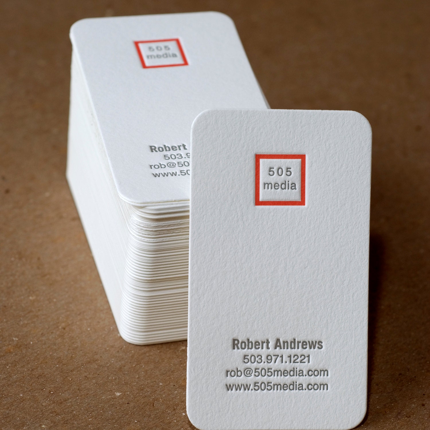 Letterpress Business Card Set : Modern Square Personalized Calling Cards - 50 w custom text, monogram, & ink color choice