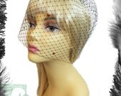 Vintage inspired Birdcage Hearts Veil, Valentines, Pin Up