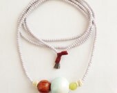 MADELYN Lavender bead long necklace