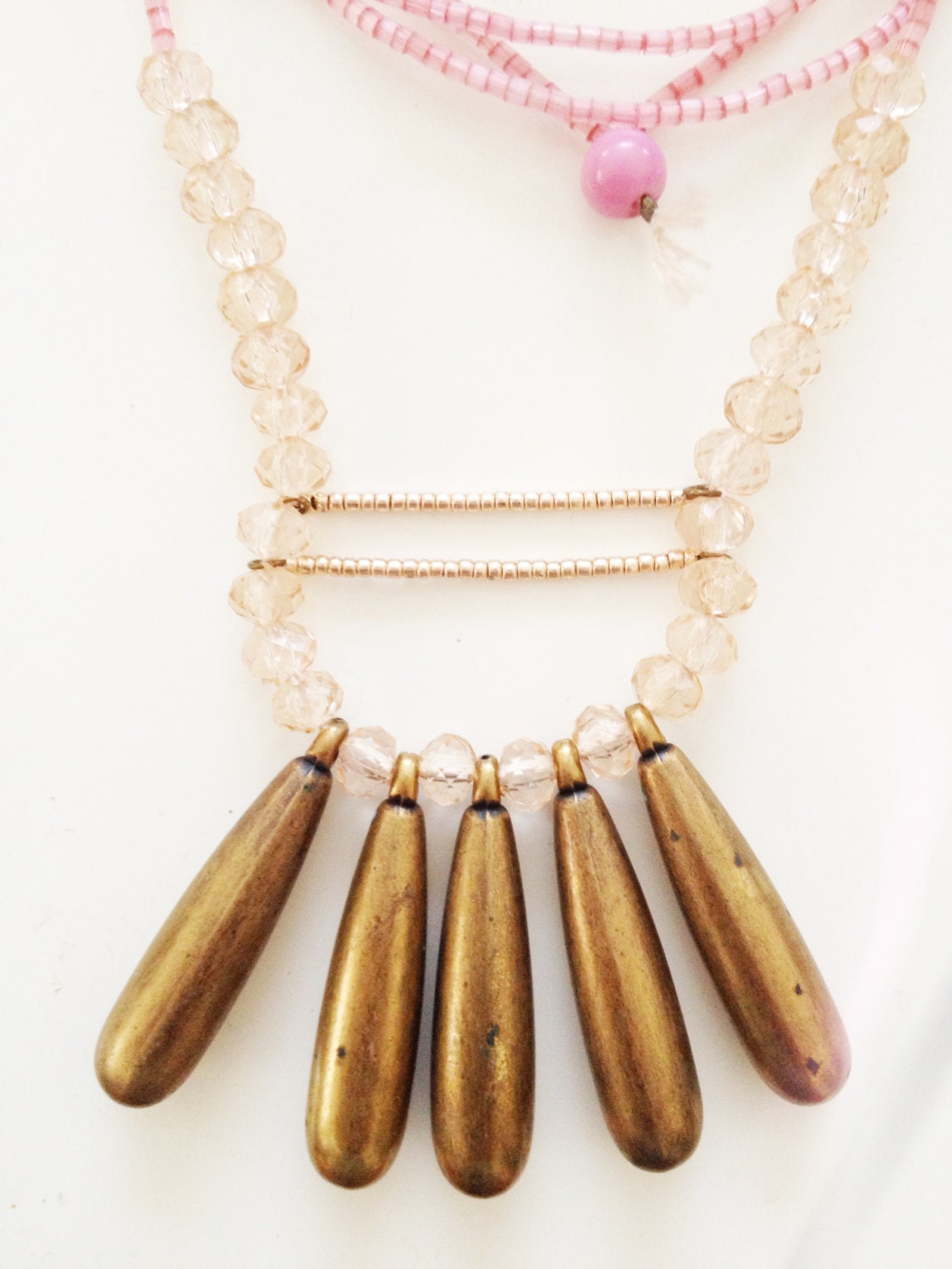 ABERDEEN Antique bronze drop long necklace