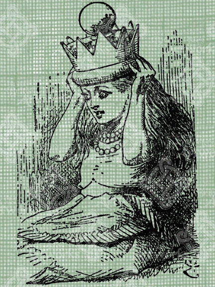 Digital Download Queen Alice in Wonderland digi stamp, digis, digital stamp, Lewis Carroll, Alice in Crown