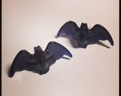 Flying Black Bat Stud Earrings