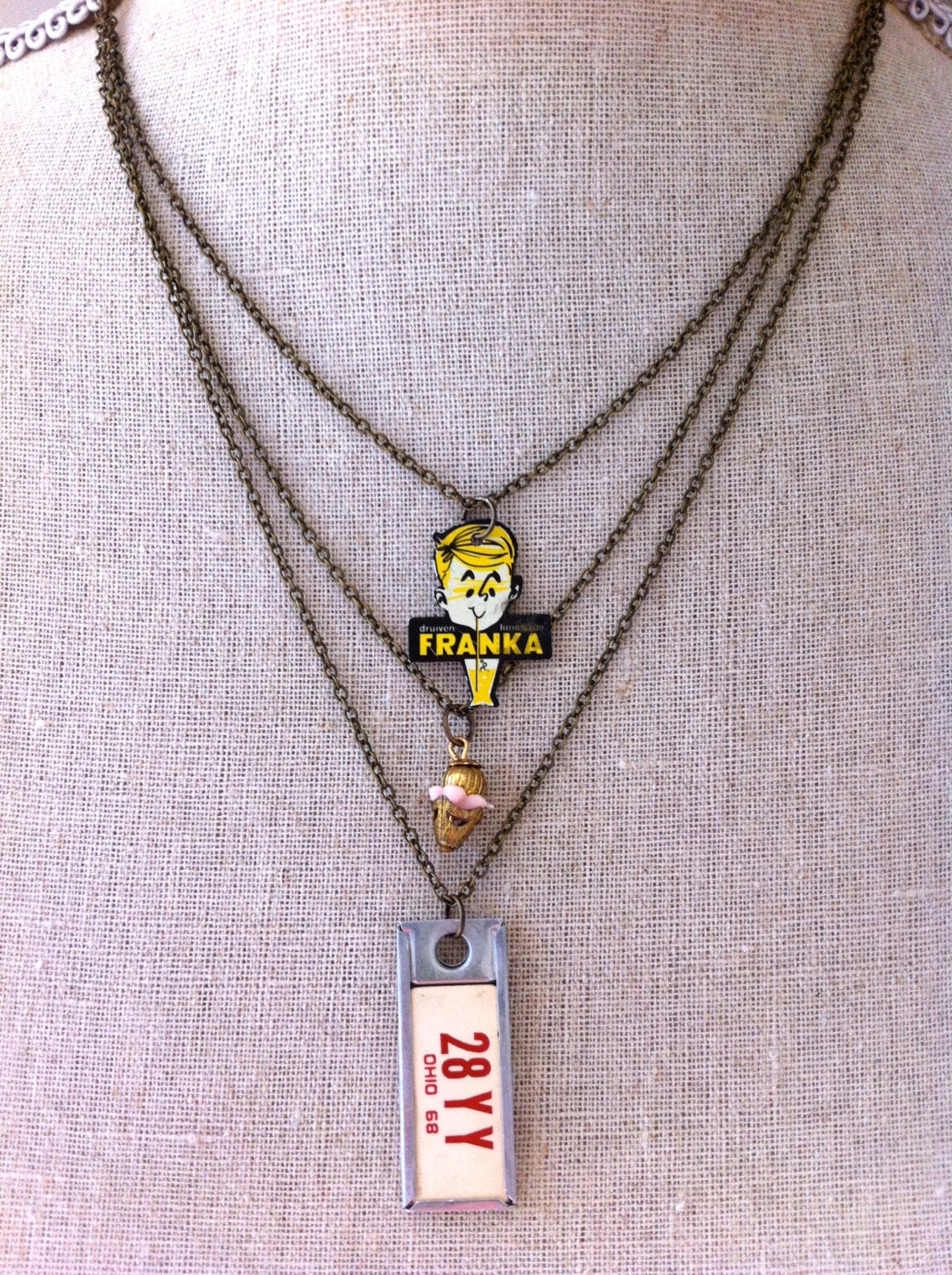 Ohio road trip. vintage charm necklace. Tiedupmemories