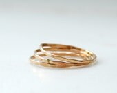 Gold Rings, Stacking Rings, Hammered Rings, 14k Goldfill, Skinny Rings, Set of 3, MADE TO ORDER