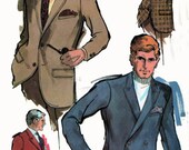 1960s Vintage Sewing Pattern Mens Single or Double Breasted Jacket Size 38