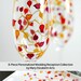 Japanese Lantern Flower Toasting Flutes, Ring Dish, Cake Plate and Cake Cutters - 6 Piece Customized Wedding Reception Collection