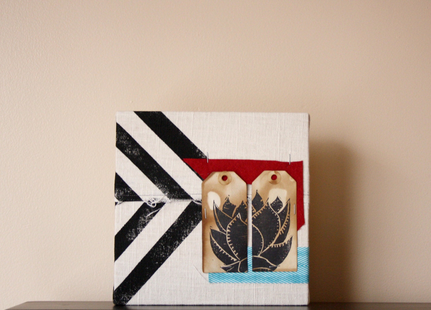 Superior - Desert Dweller One of a Kind Textile Art Piece - Gallery wrapped