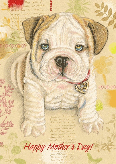 Mothers Day Card English Bulldog