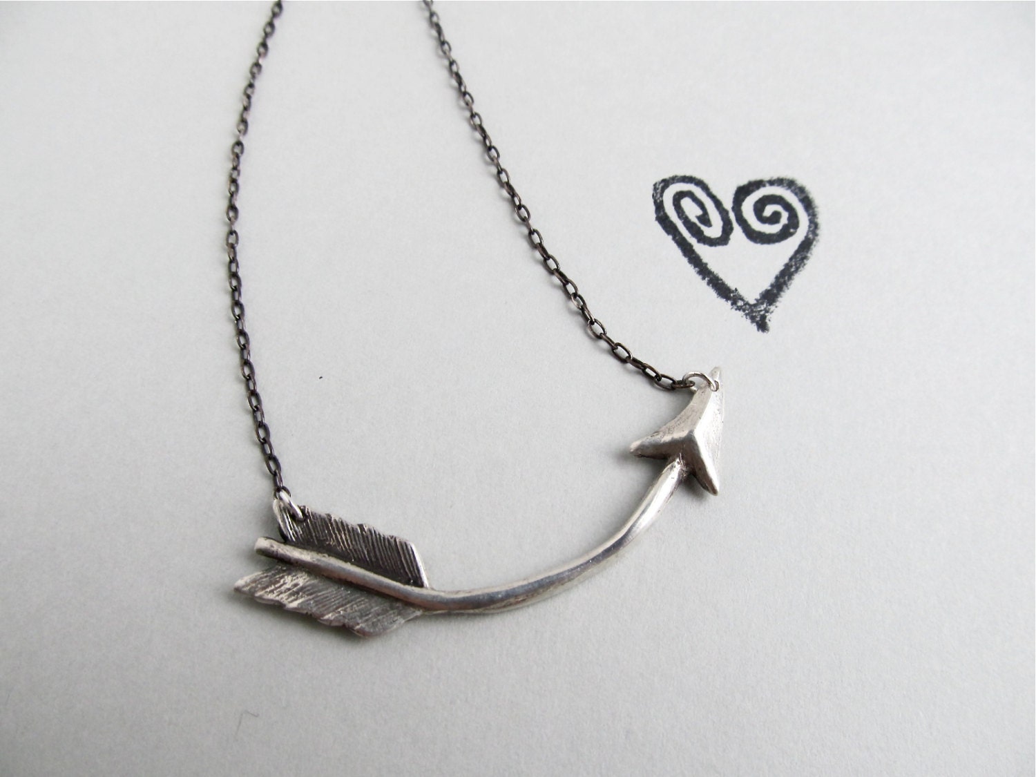 Shot Through the Heart Arrow Necklace in Reclaimed Sterling Silver