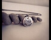 I AM Enough Necklace - Sterling Silver Charms - Gunmetal - Affirmation