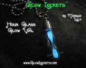 Hour Glass Glow Vial Magic Time Pendant on Ball Chain