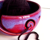 Purple Blue Spiral Ceramic Wheel Thrown Yarn Bowl - MADE TO ORDER