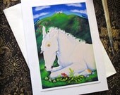 Unicorn 2 Cards with Envelopes Once Upon A Time Fantasy