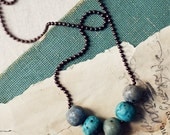 Take me to the SEA- handmade rustic ceramic necklace