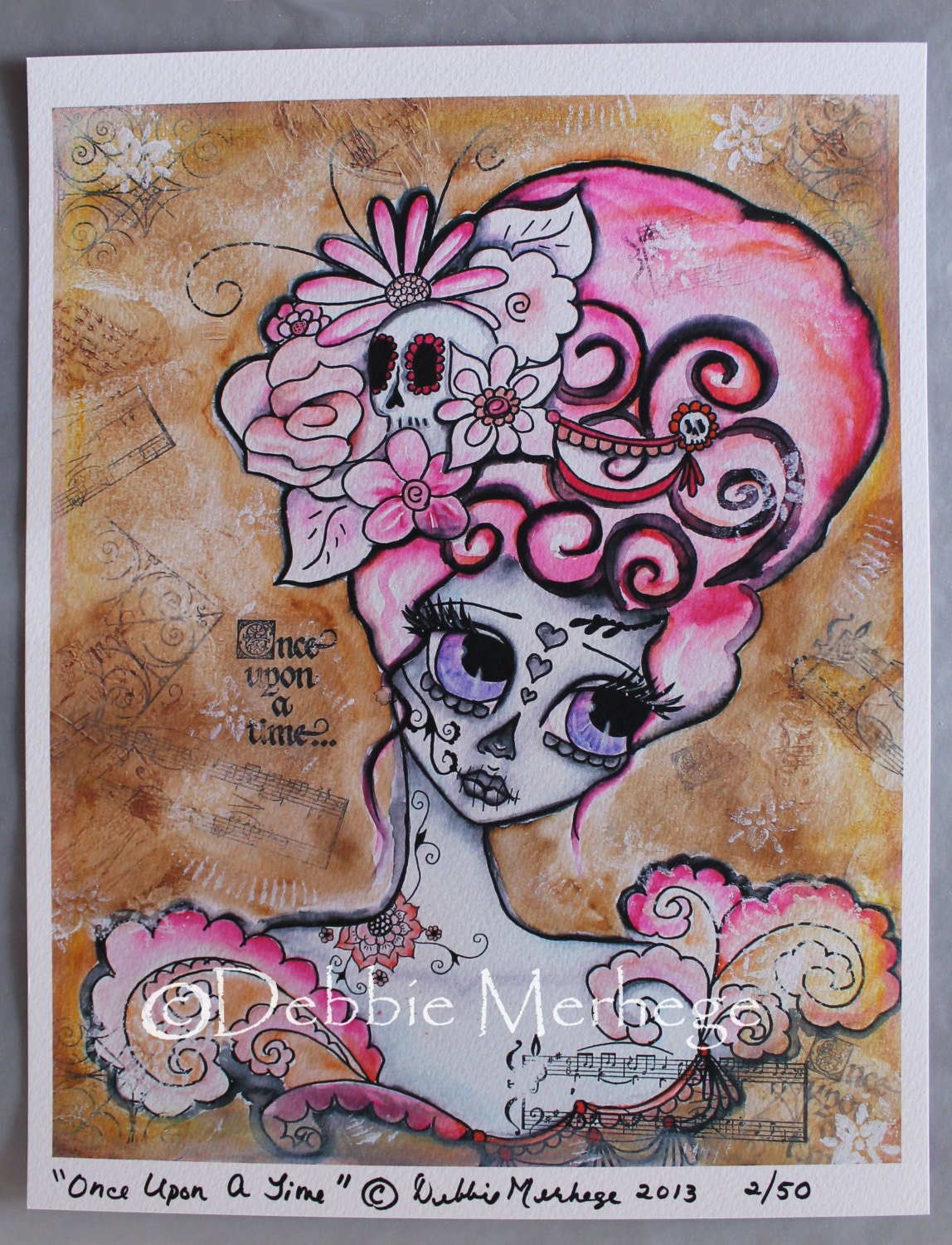 Once Upon A Time limited edtition art print 2/50, Marie Antoinette Dia De Los Muertos 8 x 10