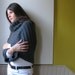 Dark Gray Poncho Knitted in Merino Wool - Zippered
