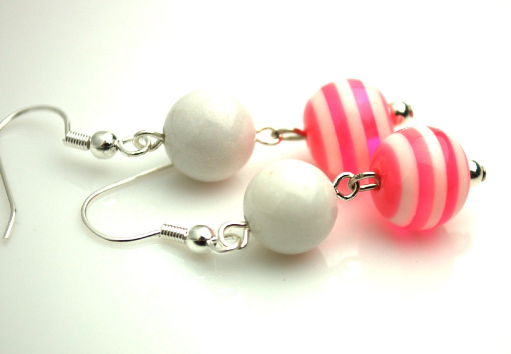 Pink and White Earrings Buy 3 Get 1 Free