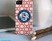 Monogram Personalized iPhone Case for iPhone 5, 4 or 3 - chain link pattern preppy Il_170x135