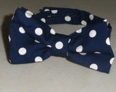 Boys Bow tie Navy Polka dot Necktie or Girls Hairbow