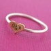 Personalized Wide Heart Initials Stacking Ring in Sterling Silver and Brass - Heart Initials Ring