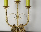 Vintage Hand Forged Iron Candelabra from Spain
