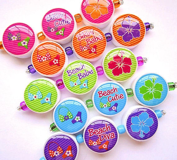 Bikini Beach Diva Babe Polymer Clay Bead Set - You Pick the Color