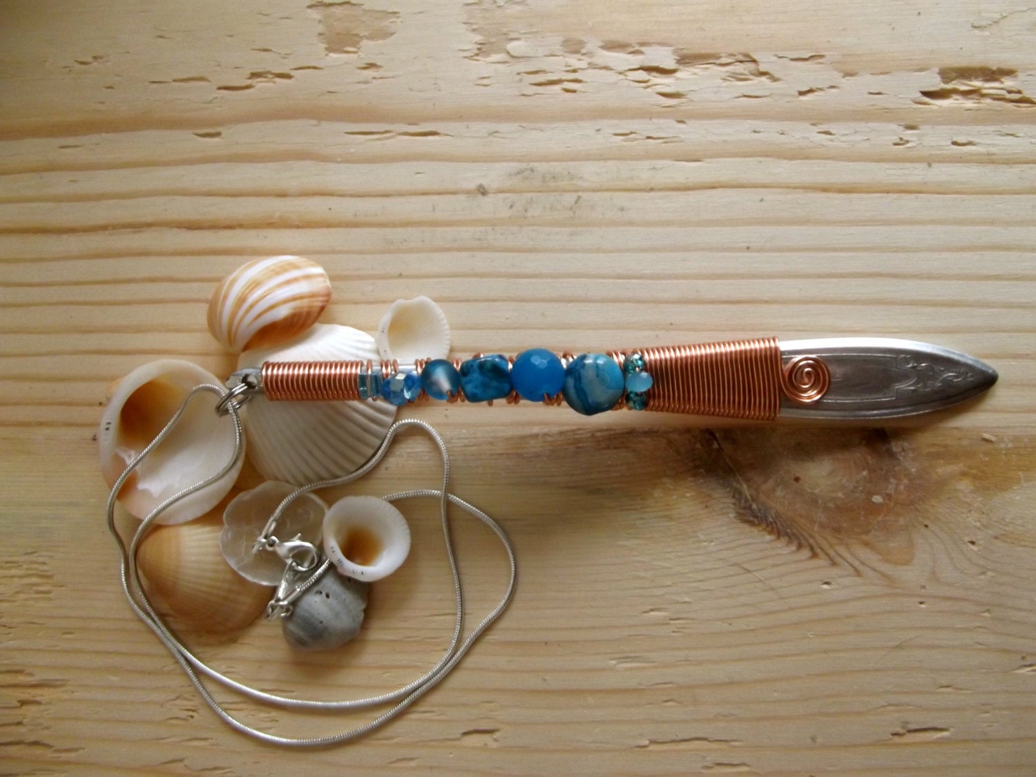 Recycled Antique Silver Spoon Necklace: Island Dreams