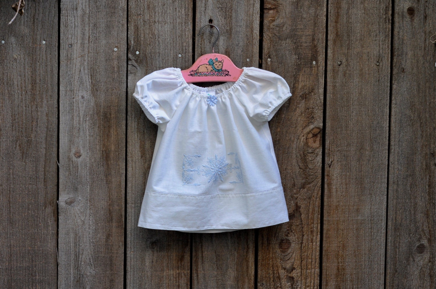 Vintage Pillow Case Baby Peasant Blouse Size 1