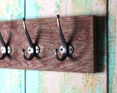 Rustic Red Reclaimed Barn Wood Coat Rack