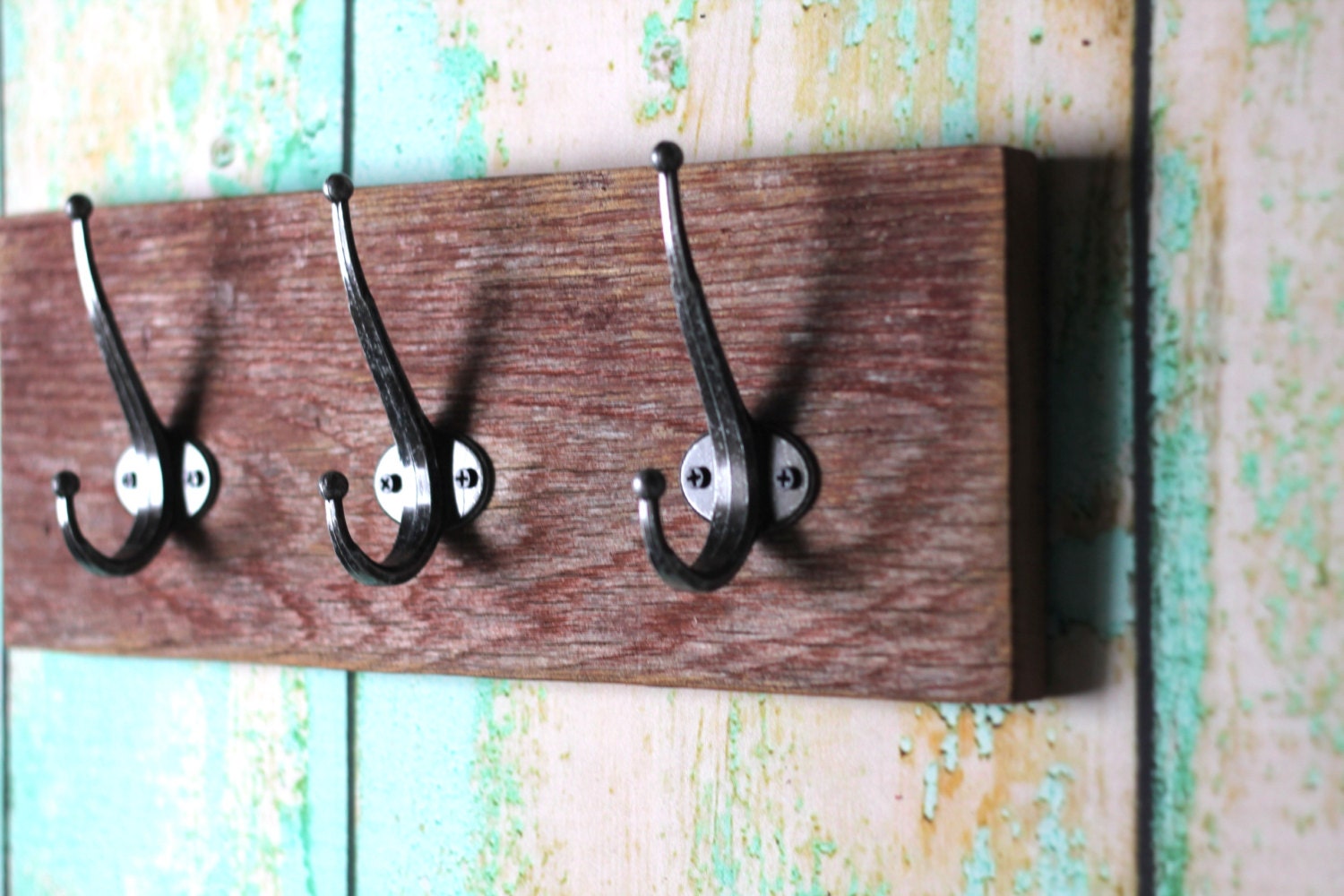 Rustic Red Reclaimed Barn Wood Coat Rack