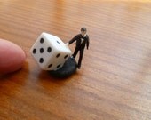 Rolling the Dice  HO Scale  Model Train Figure Perfect for Planter or Terrariums