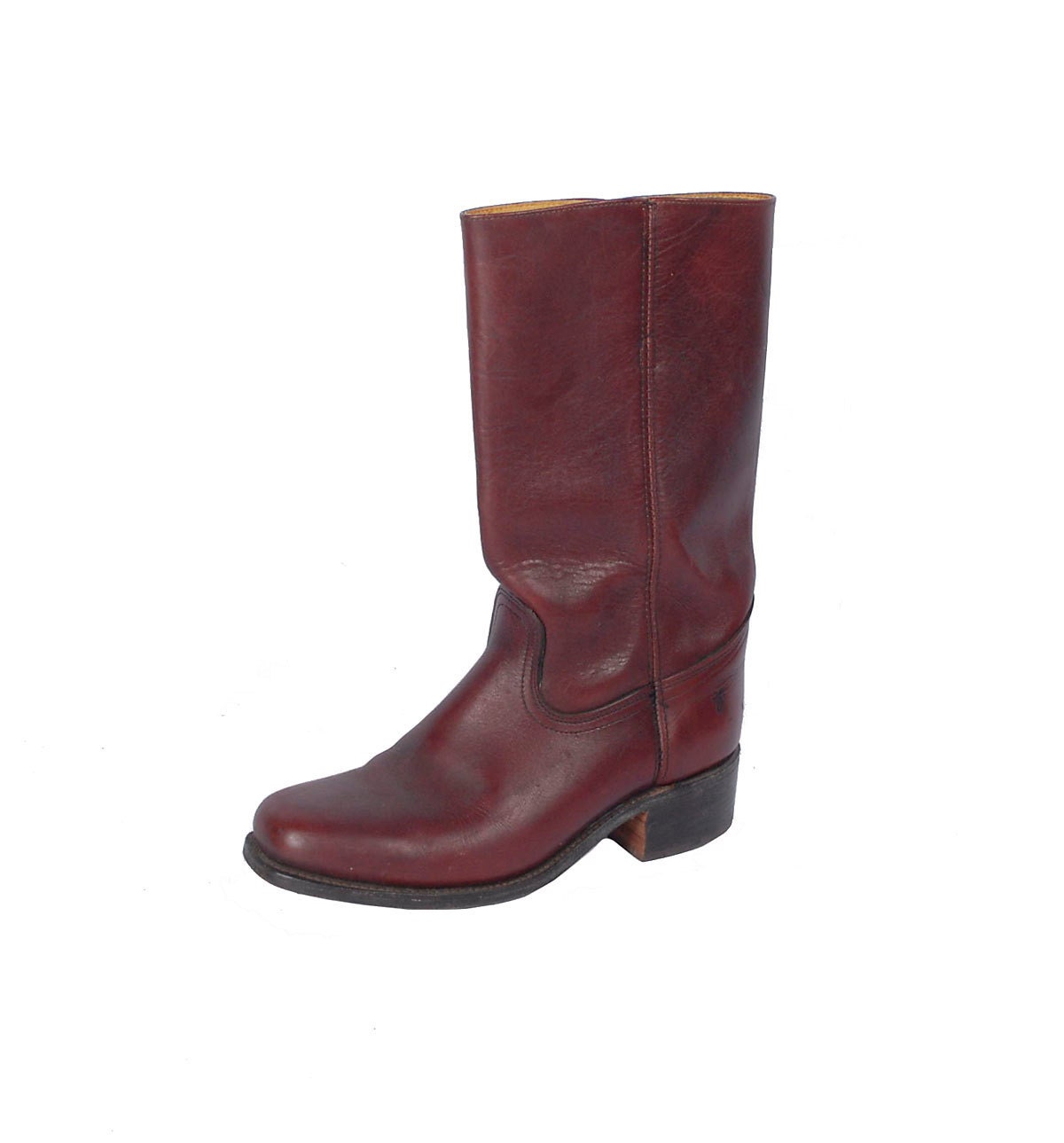 Vintage FRYE Burgundy Leather Mens Cowboy Western Campus Boots 12