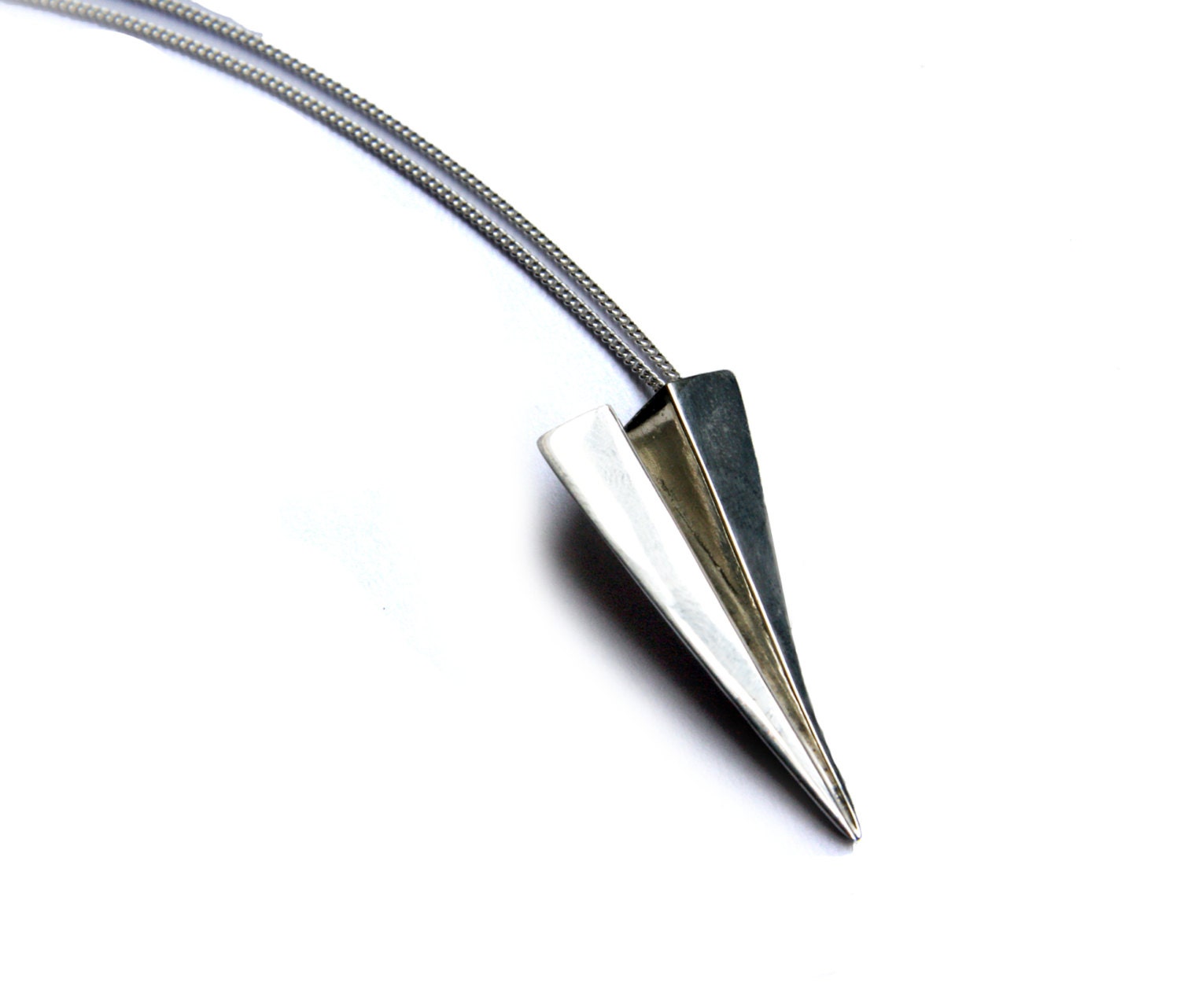 Paper Plane Necklace in Silver
