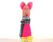Miniature clay figure art doll sculpture tall mouse Marigold