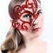 Whirly leather mask in red