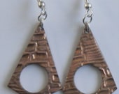 Rose Bronze Precious Metal Clay Hoopy Earrings